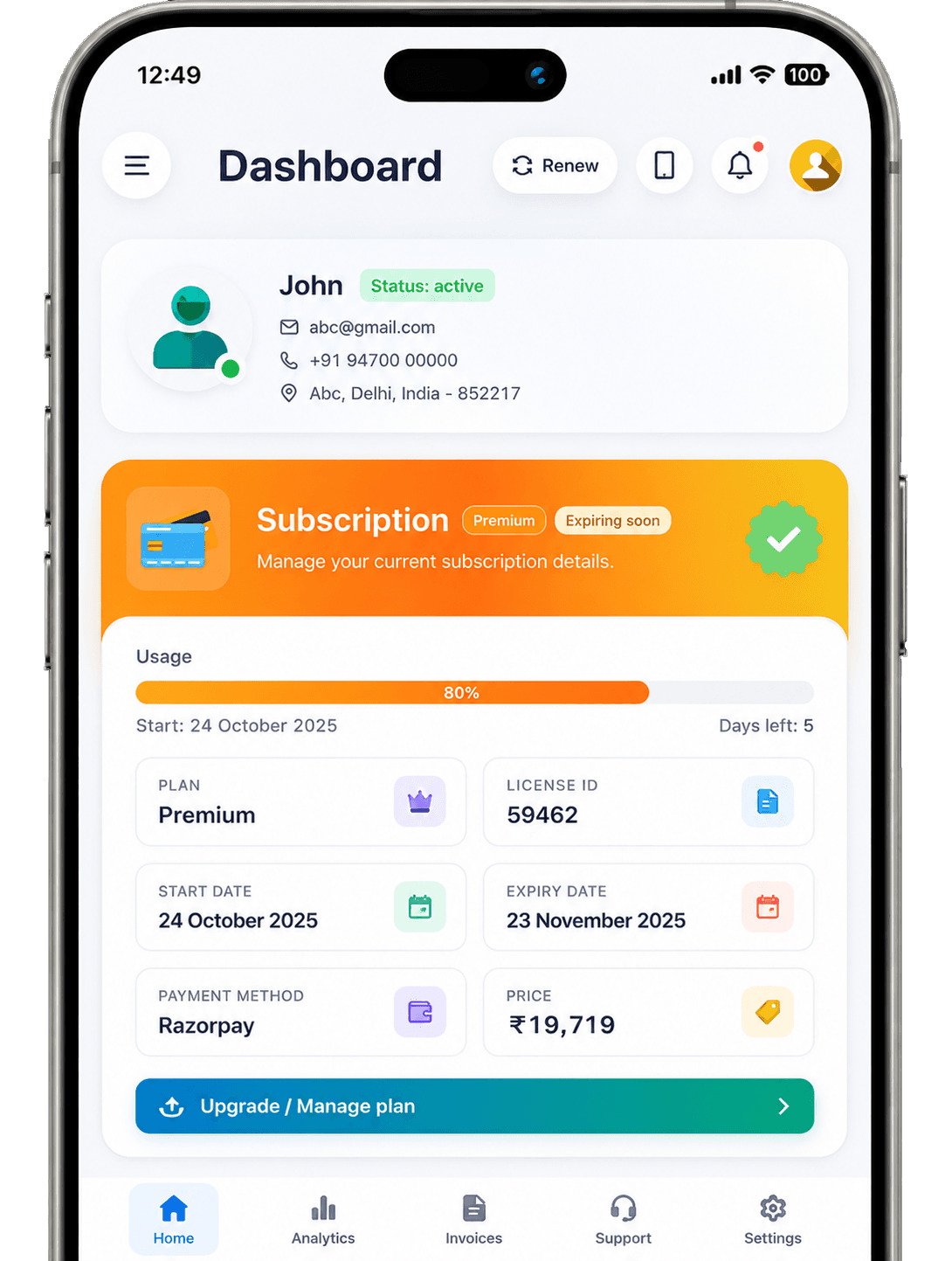 Real-time insights preview