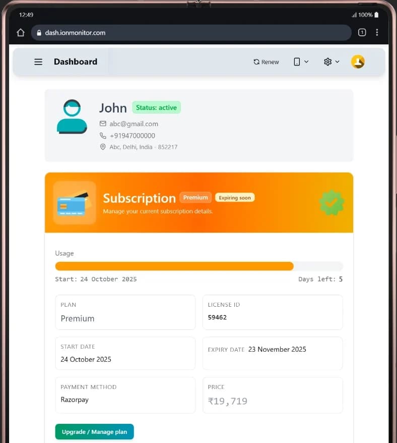 Profile view preview